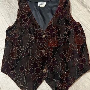 Monterey Canyon Burnout Velvet Floral Vest Boho